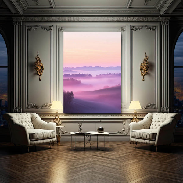 Misty Horizon Pink Abstract Art | MusaArtGallery™