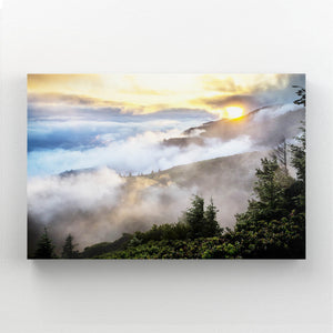 Misty Peaks Sunset Art | MusaArtGallery™