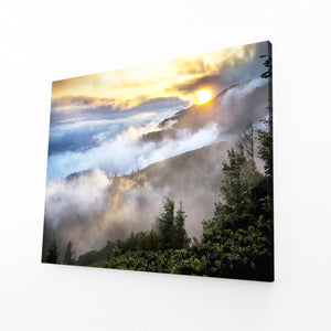 Misty Peaks Sunset Art | MusaArtGallery™
