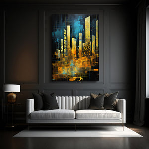 Modern Abstract Gold Geometric Art | MusaArtGallery™