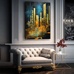 Modern Abstract Gold Geometric Art | MusaArtGallery™