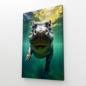 Modern Wall Hippopotamus Art For Living Room | MusaArtGallery™