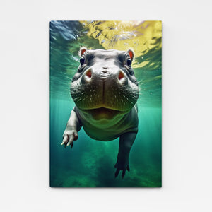 Modern Wall Hippopotamus Art For Living Room | MusaArtGallery™