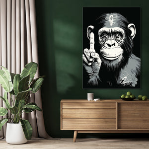 Monkey Art Black and White | MusaArtGallery™