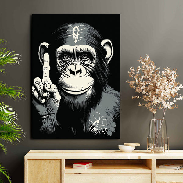Monkey Art Black and White | MusaArtGallery™