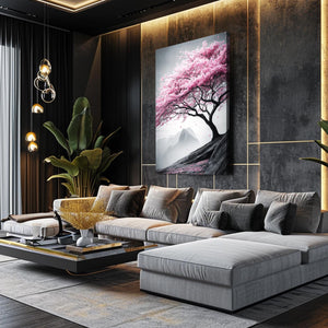 Monochrome Cherry Blossom Tree Wall Art