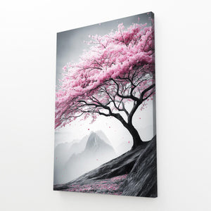Monochrome Cherry Blossom Tree Wall Art