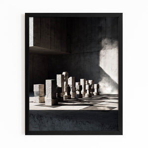 Monochrome Chess Board Art