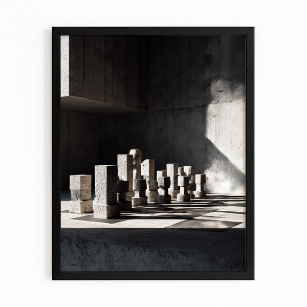 Monochrome Chess Board Art