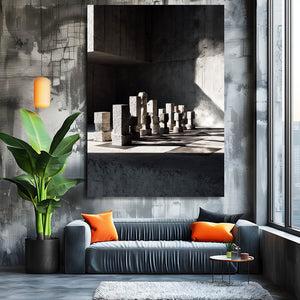 Monochrome Chess Board Art