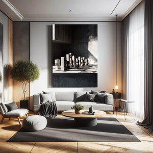 Monochrome Chess Board Art