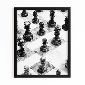 Monochrome Chess Piece Art