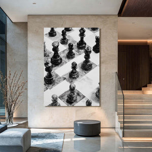 Monochrome Chess Piece Art
