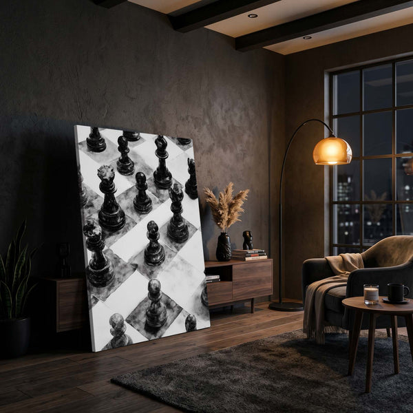 Monochrome Chess Piece Art