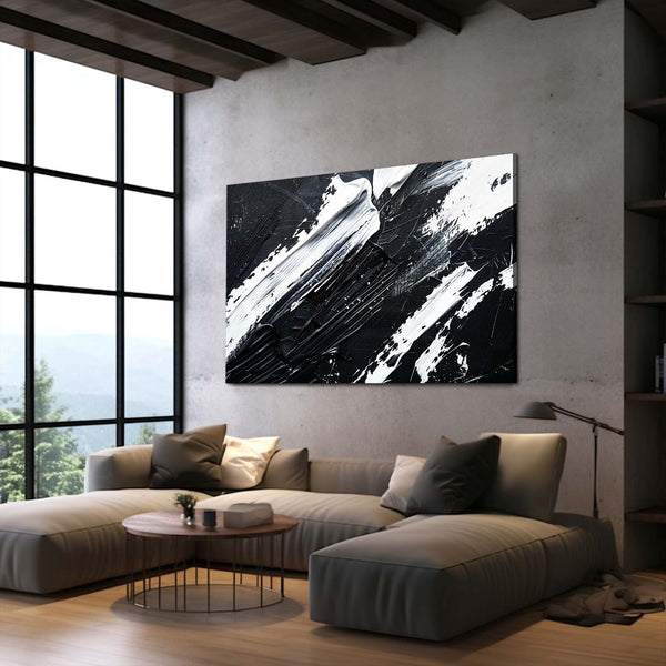 Monochrome Motion Black and White Abstract Art | MusaArtGallery™