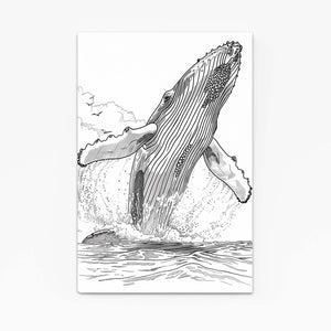 Monochrome Splash Whale Art | MusaArtGallery™