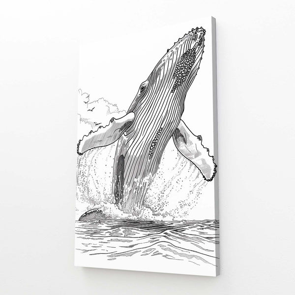 Monochrome Splash Whale Art | MusaArtGallery™