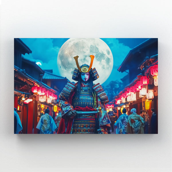 Moon Samurai Art Canvas