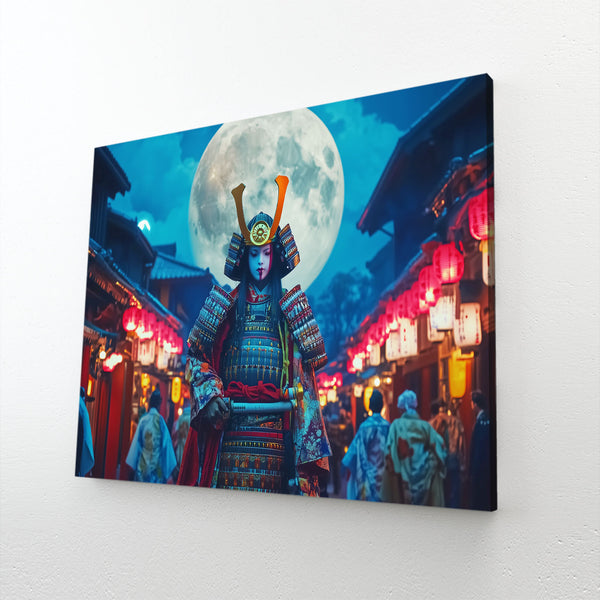 Moon Samurai Art Canvas