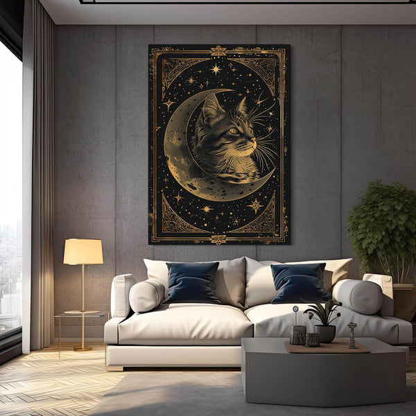 Moon and Cat Wall Art | MusaArtGallery™