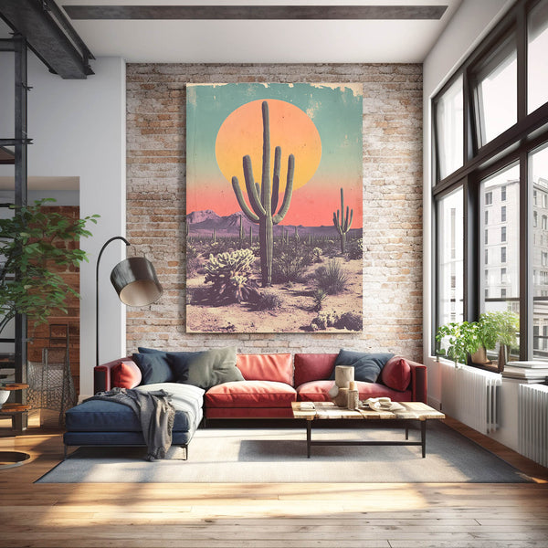 Moon Cactus Art Print