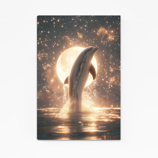 Moon Dolphin Wall Art
