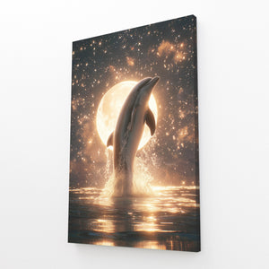 Moon Dolphin Wall Art