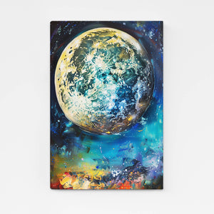  Moon Galaxy Canvas Art  | MusaArtGallery™