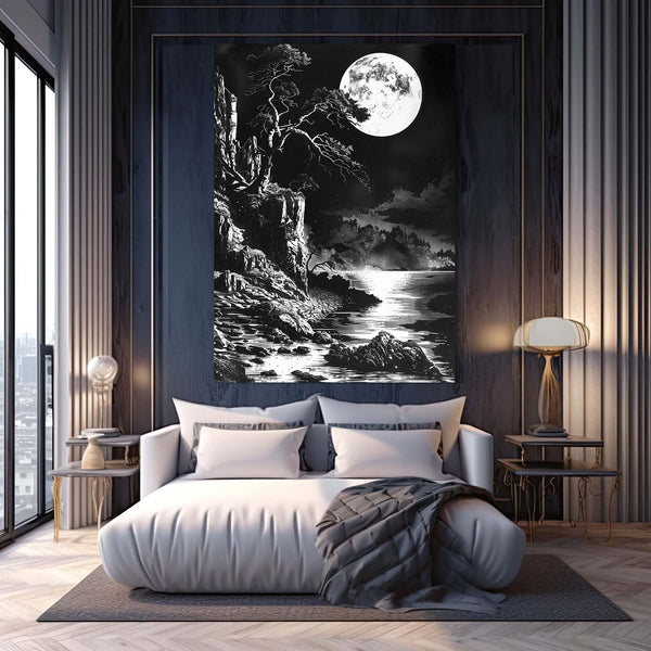 Moon White And Black Art | MusaArtGallery™