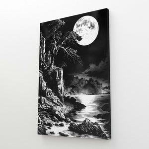 Moon White And Black Art | MusaArtGallery™