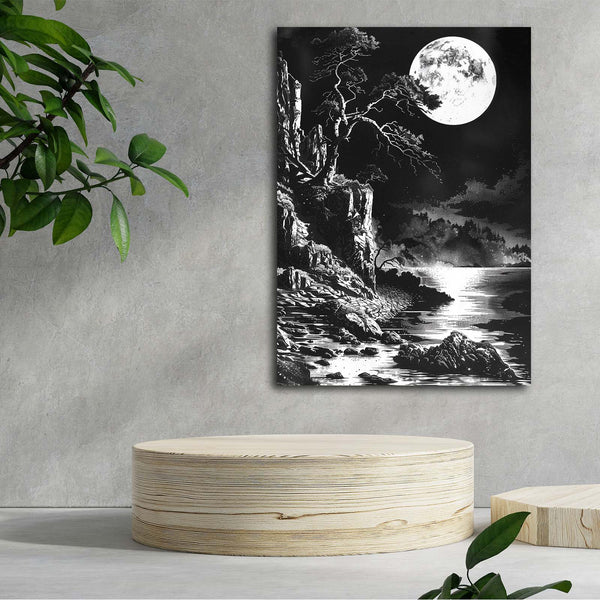 Moon White And Black Art | MusaArtGallery™