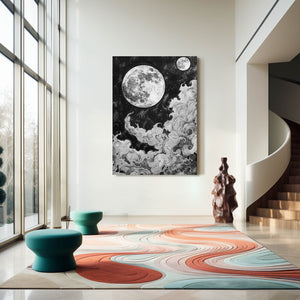 Moon White Black Art  | MusaArtGallery™