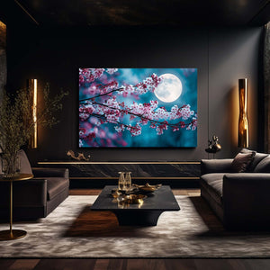 Moonlit Cherry Blossom Branch Wall Art
