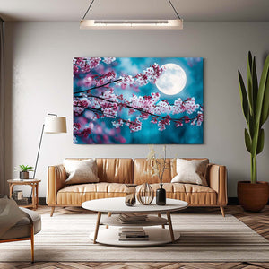 Moonlit Cherry Blossom Branch Wall Art