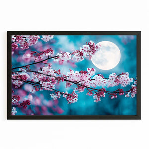 Moonlit Cherry Blossom Branch Wall Art