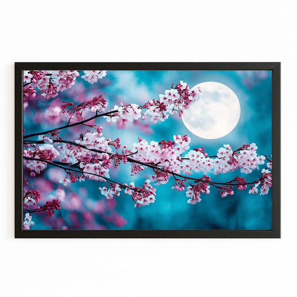 Moonlit Cherry Blossom Branch Wall Art