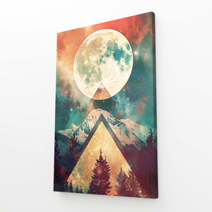 Moonlit Mountain Trippy Art | MusaArtGallery™