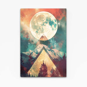 Moonlit Mountain Trippy Art | MusaArtGallery™