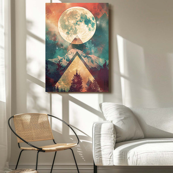 Moonlit Mountain Trippy Art | MusaArtGallery™