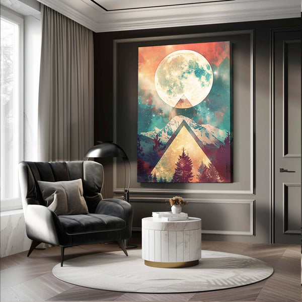 Moonlit Mountain Trippy Art | MusaArtGallery™