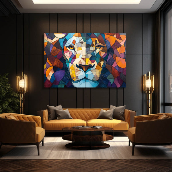 Mosaic Majesty Lion Wall Art | MusaArtGallery™