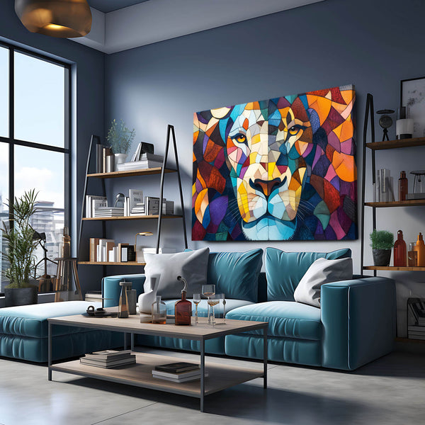 Mosaic Majesty Lion Wall Art | MusaArtGallery™