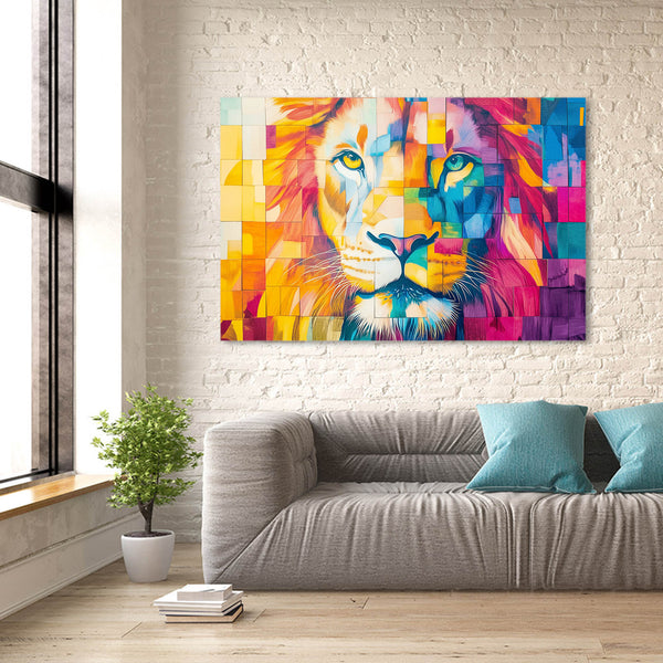 Mosaic Radiance Lion Wall Art | MusaArtGallery™