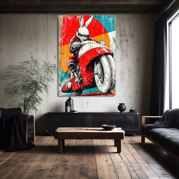 Moto Rabbit Wall Art