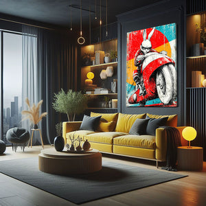 Moto Rabbit Wall Art