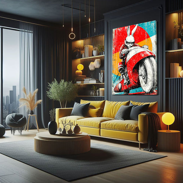 Moto Rabbit Wall Art