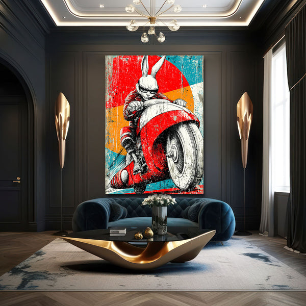 Moto Rabbit Wall Art