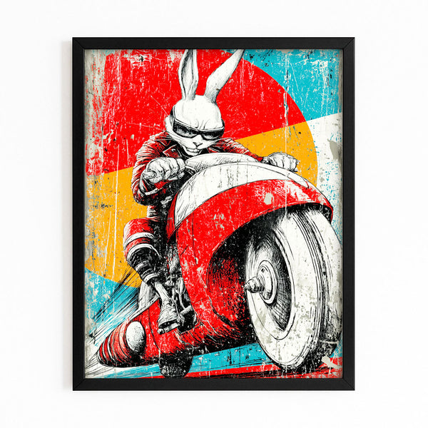 Moto Rabbit Wall Art