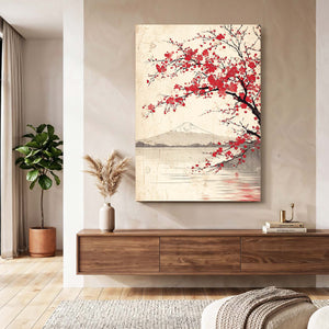 Mount Fuji Cherry Blossom Tree Wall Art
