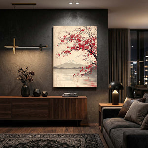 Mount Fuji Cherry Blossom Tree Wall Art